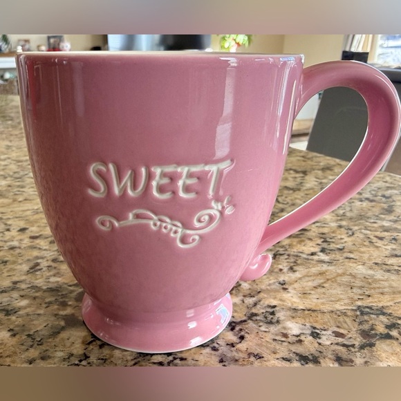 Starbucks Other - Starbucks Pink “Sweet” Embossed Mug 15 oz | Vintage 2006 Pedestal Footed Cup